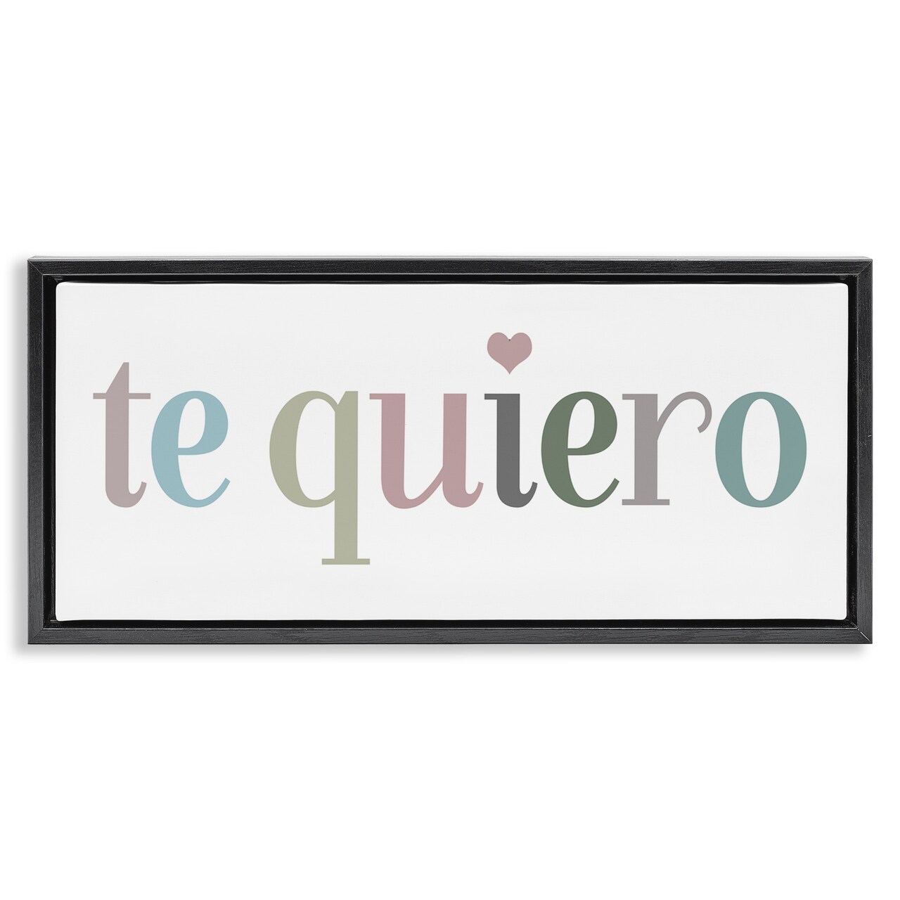 Stupell Industries Te Quiero Romantic Spanish Framed Floater Canvas Wall Art